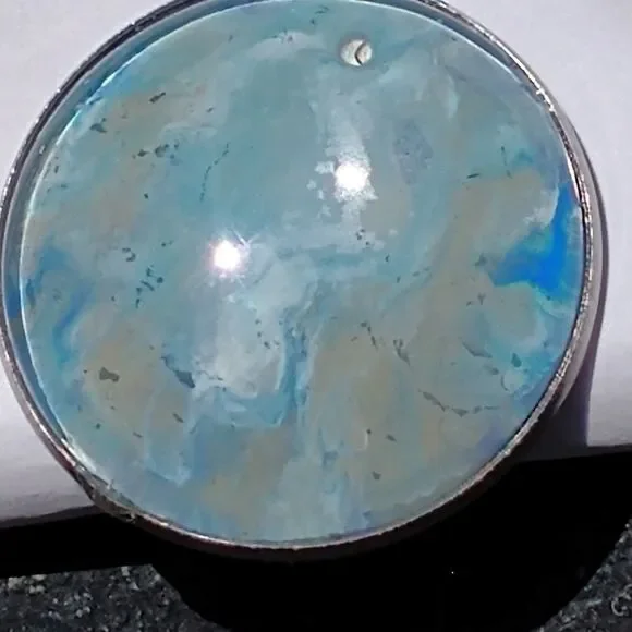 Handmade Medallion Cord Pendant Necklace 1" Round   (925) Silver 20 in. Chain - Picture 8 of 10